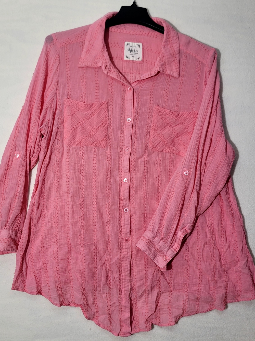 Style & Co. Pink Button-Front Women's Shirt